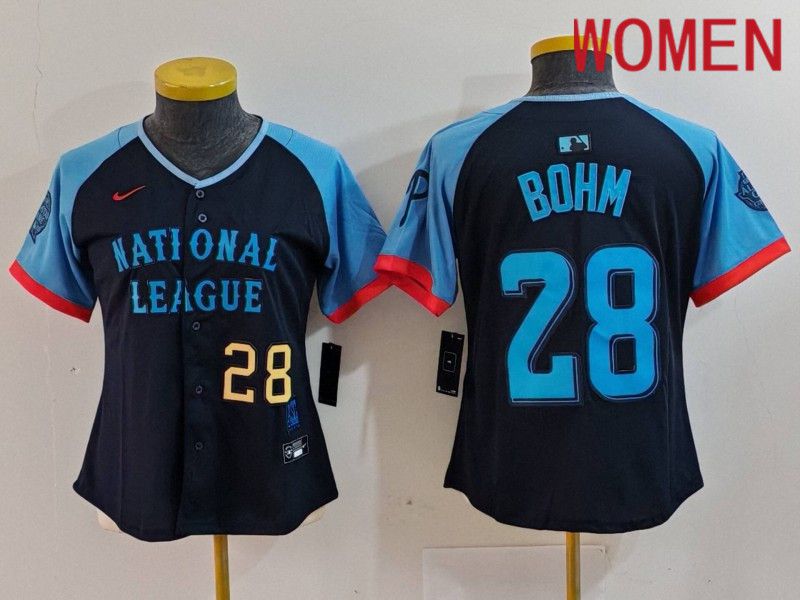 Women Philadelphia Phillies 28 Bohm Blue All star 2024 Nike MLB Jersey style 2